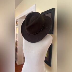 Vintage Woolrich Hat Brown Felted Wool Western Style Leather Hat Strap Fedora